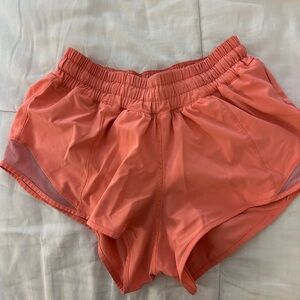 Coral Lululemon Hotty Hot Shorts